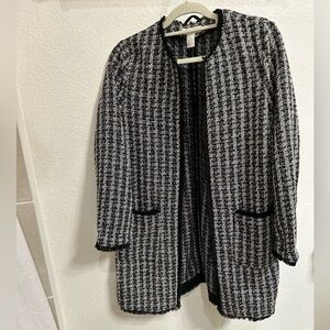 Women's Black and White Tweed Jacket
